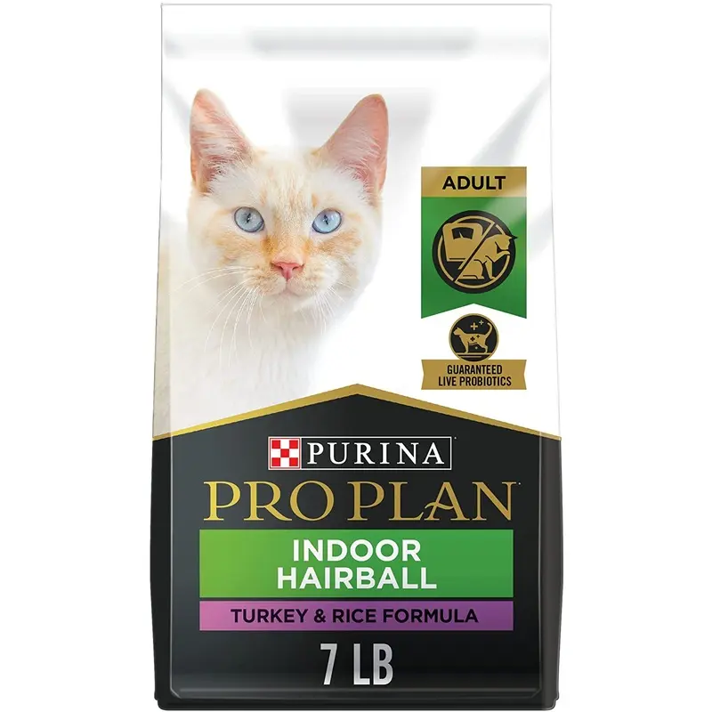 Purina Pro Plan Indoor Care Hairball Control Adult Turkey and Rice Dry Cat Food 7 lb