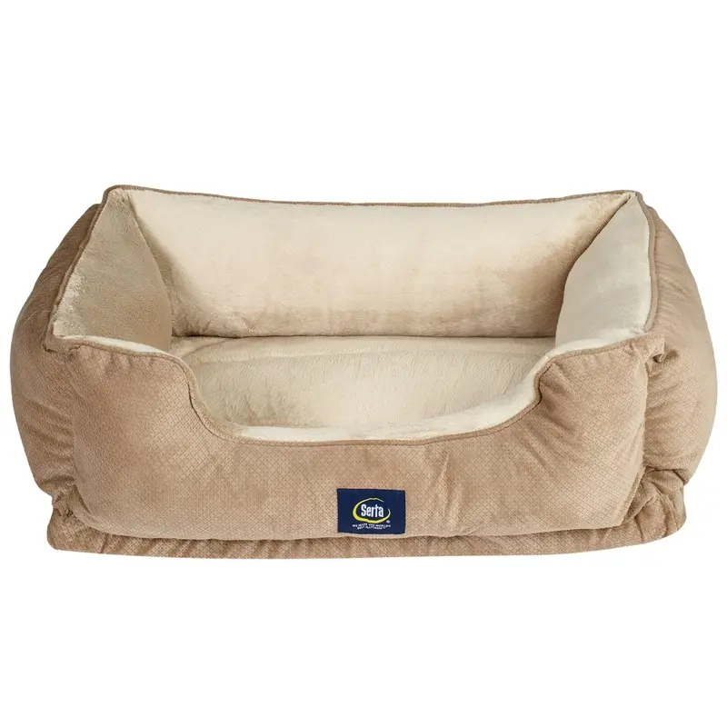 Serta Perfect Sleeper Orthopedic Cuddler Pet Bed, 34 x 24 (Tan)