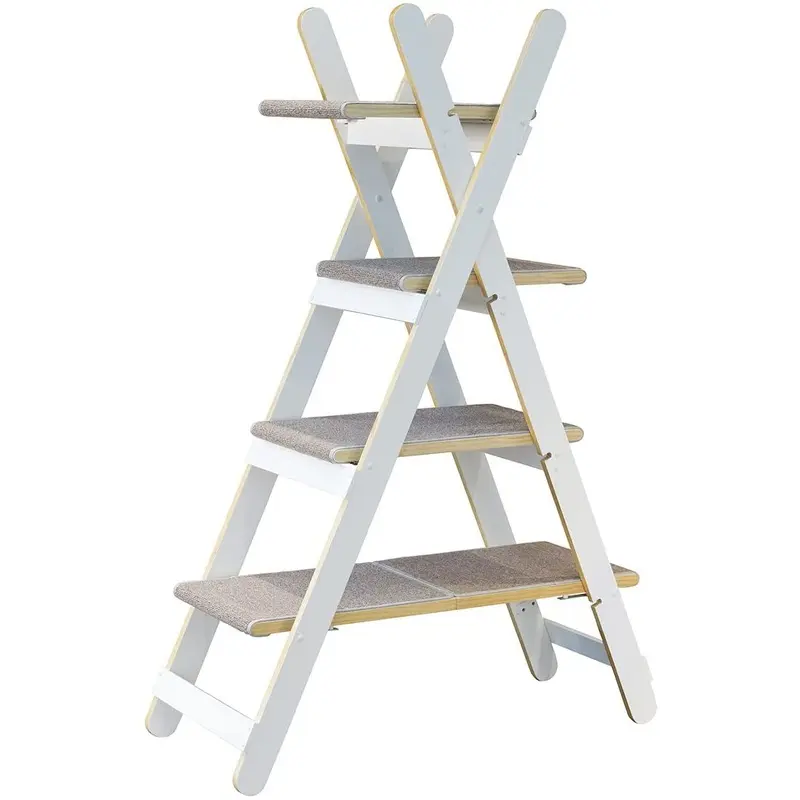 Zoovilla Modern Folding Cat Tree Cat Furniture, Cat Toy, Cat Tower, White