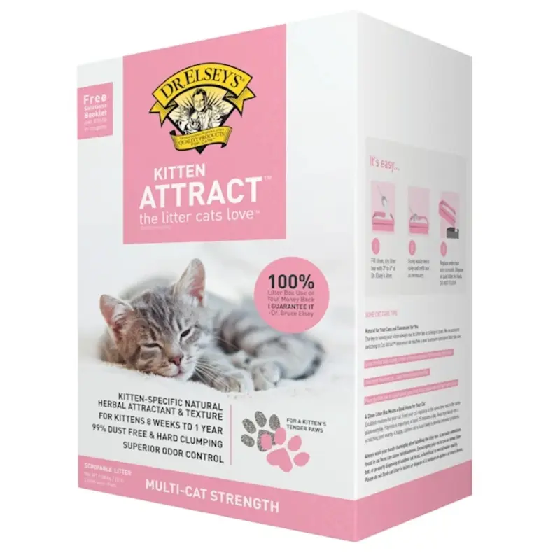 Dr. Elseys Kitten Attract Clumping Clay Cat Litter, 20 lbs.