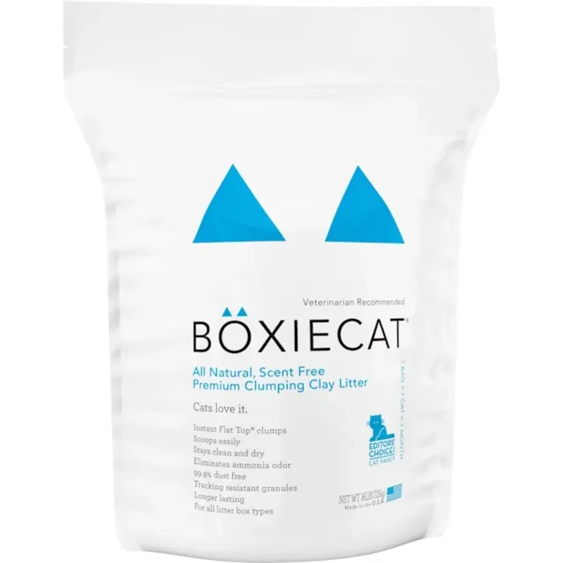 Boxiecat Natural Scent Free Premium Clumping Clay Cat Litter, 16 lbs.