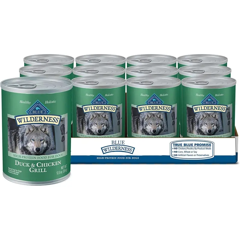 Blue Buffalo Blue Wilderness Duck & Chicken Grill Canned Dog Food, 12.5 oz., Case of 12