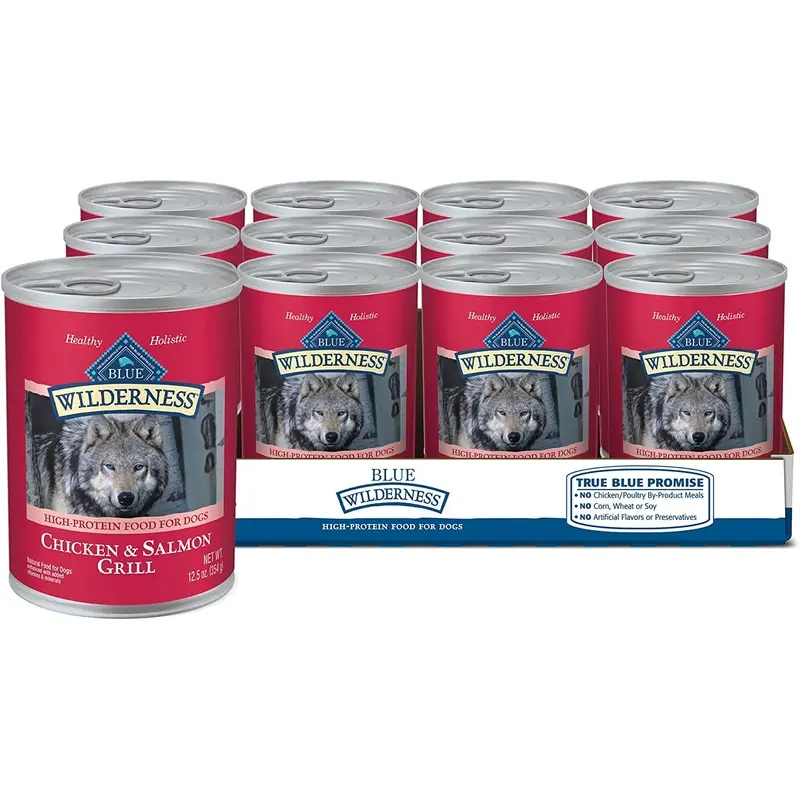 Blue Buffalo Blue Wilderness Salmon & Chicken Grill Wet Dog Food, 12.5 oz., Case of 12