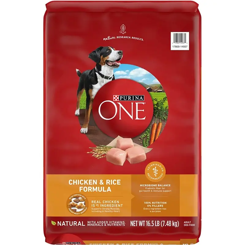 Purina ONE Natural Dry Dog Food SmartBlend Chicken and Rice Formula 16.5 lb. Bag