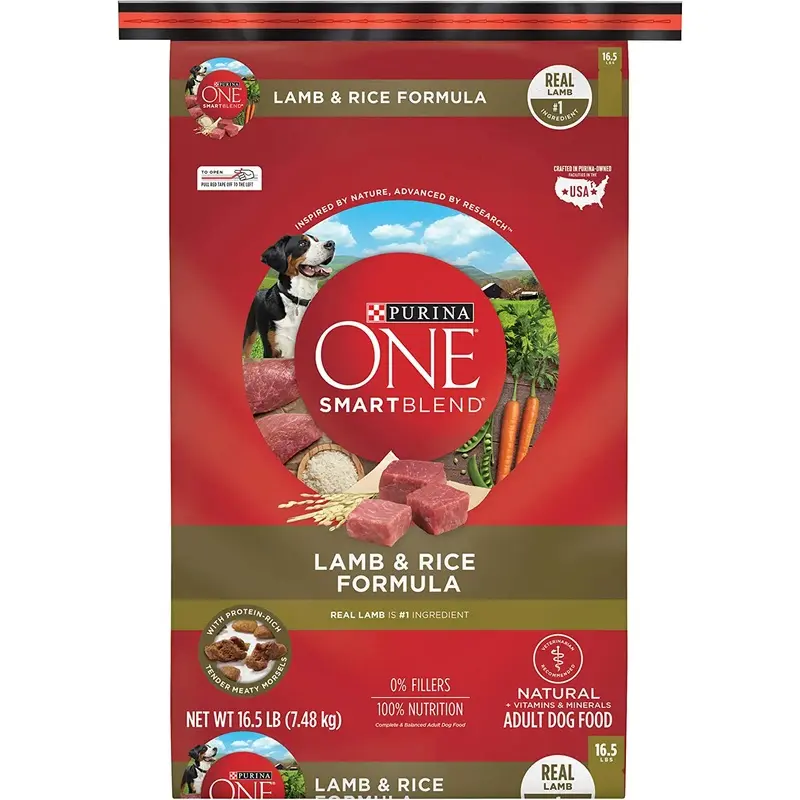 Purina ONE Natural Dry Dog Food SmartBlend Lamb and Rice Formula 16.5 lb. Bag