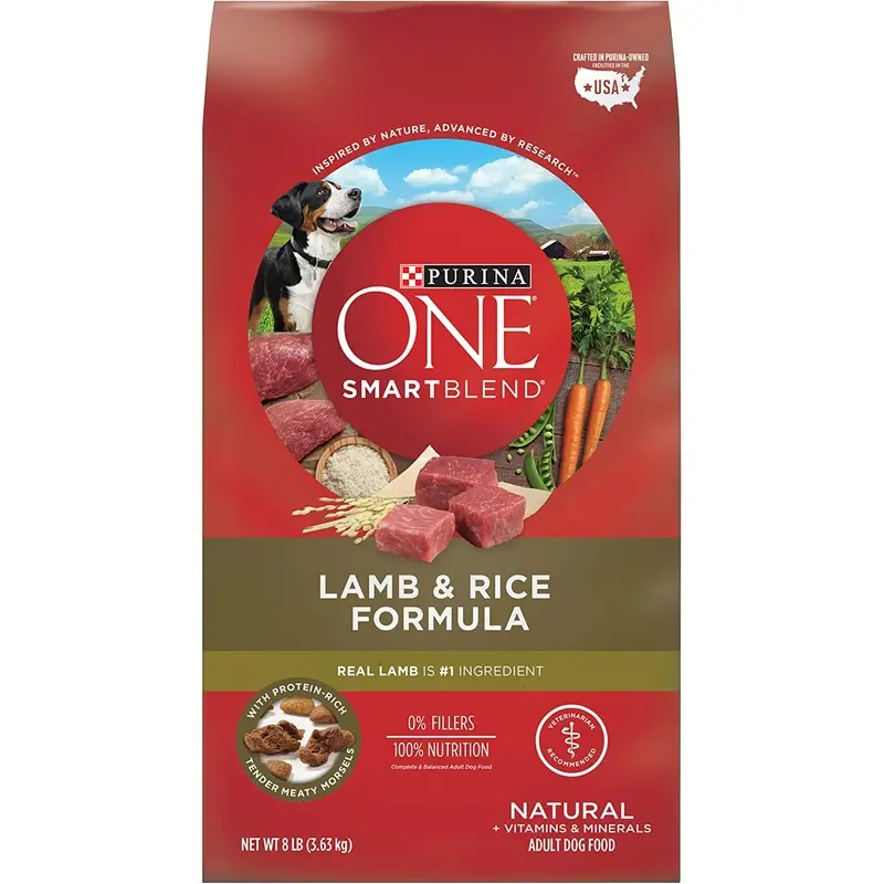 Purina ONE Natural Dry Dog Food SmartBlend Lamb and Rice Formula  8 lb. Bag