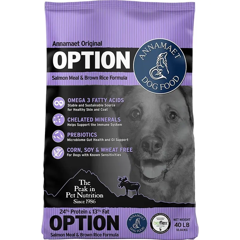 Annamaet Original Option Formula Dry Dog Food 24% Protein (Salmon & Brown Rice) 40-lb Bag