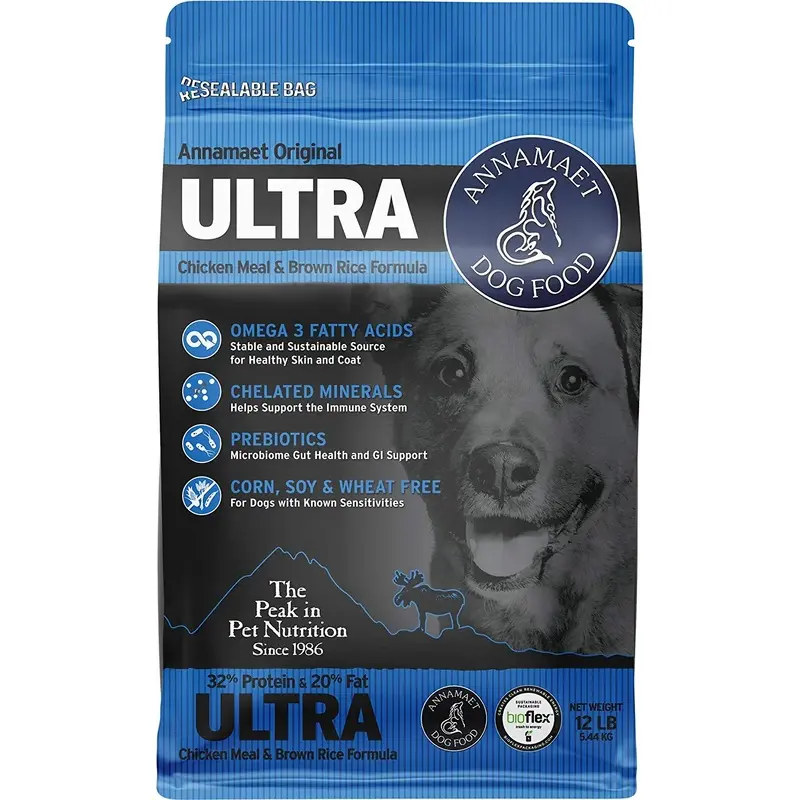 Annamaet Original Ultra Formula Dry Dog Food 32% Protein (Chicken & Brown Rice) 12-lb Bag
