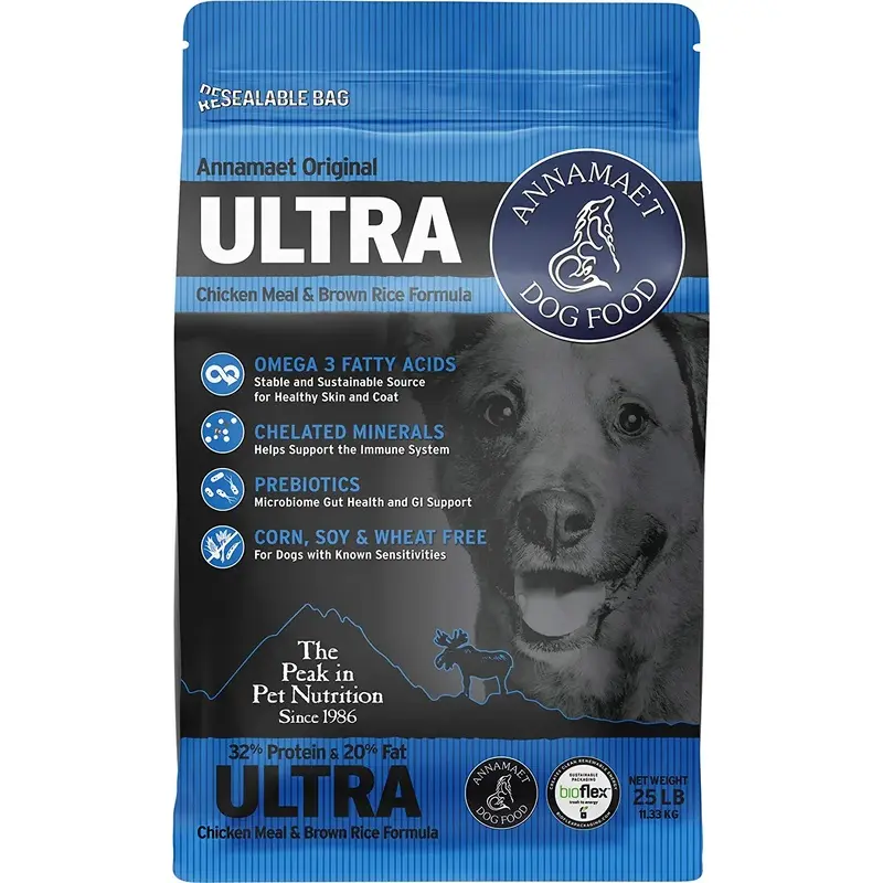 Annamaet Original Ultra Formula Dry Dog Food 32% Protein (Chicken & Brown Rice) 25-lb Bag