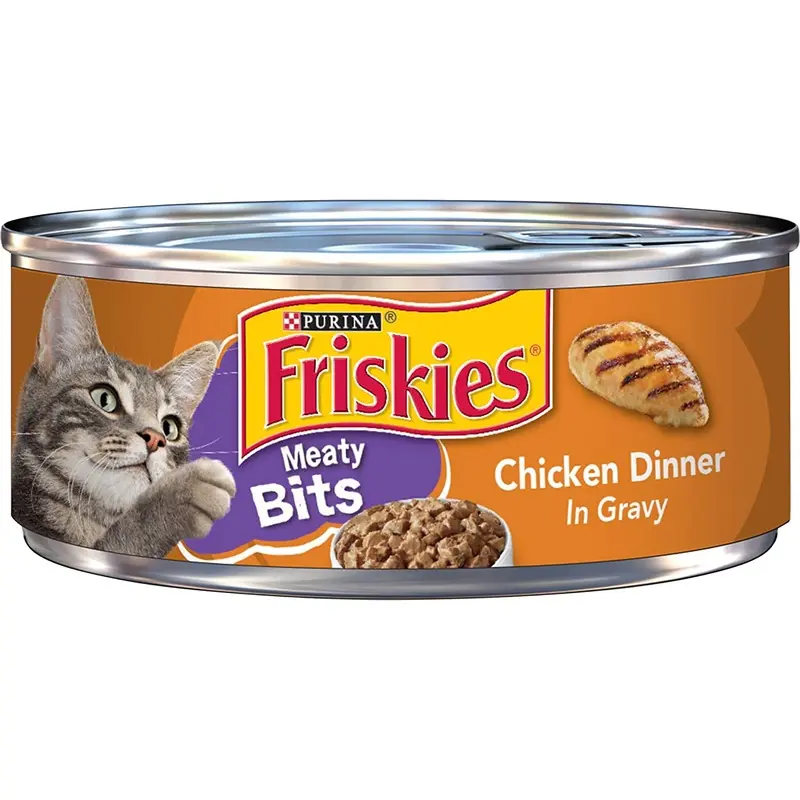 Purina Friskies Gravy Wet Cat Food Meaty Bits Chicken Dinner in Gravy  (24) 5.5 oz. Cans
