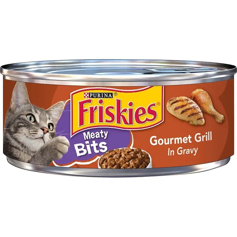 Purina Friskies Wet Cat Food Meaty Bits Gourmet Grill in Gravy  (24) 5.5 oz. Cans