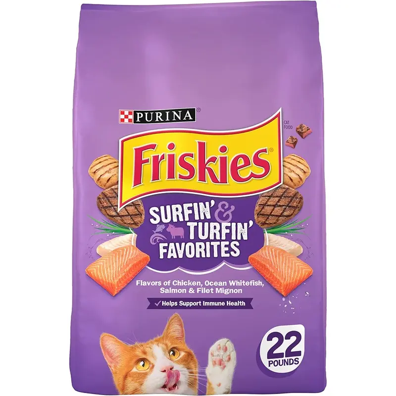 Purina Friskies Dry Cat Food Surfin and Turfin Favorites 22 lb. Bag