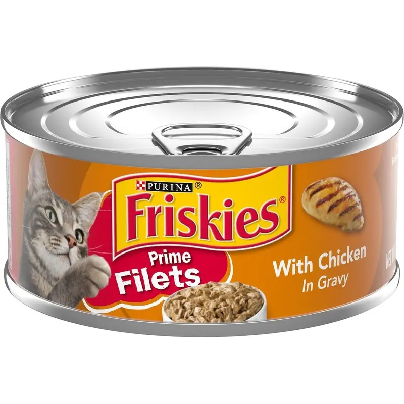 Purina Friskies Gravy Wet Cat Food Prime Filets With Chicken  (24) 5.5 oz. Cans