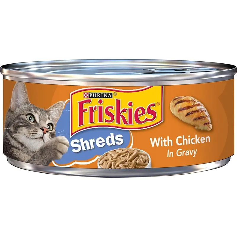 Purina Friskies Gravy Wet Cat Food Shreds With Chicken  (24) 5.5 oz. Cans