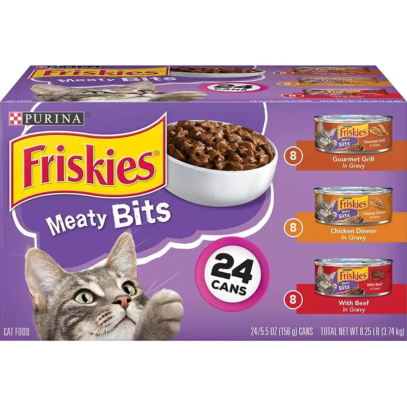 Purina Friskies Gravy Wet Cat Food Variety Pack Meaty Bits  (24) 5.5 oz. Cans