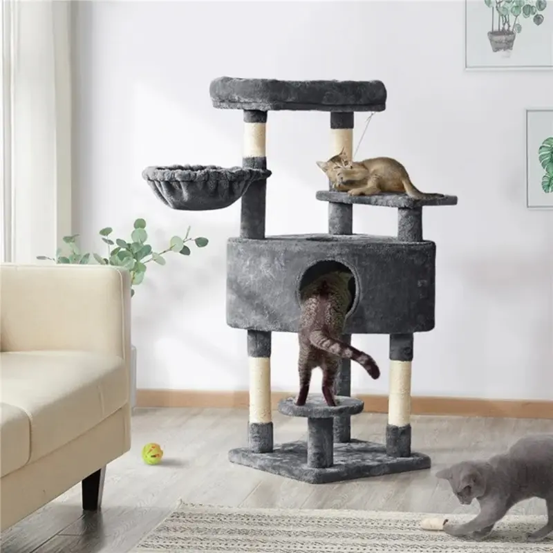 46 Burrowsville Cat Tree (Dark Gray)