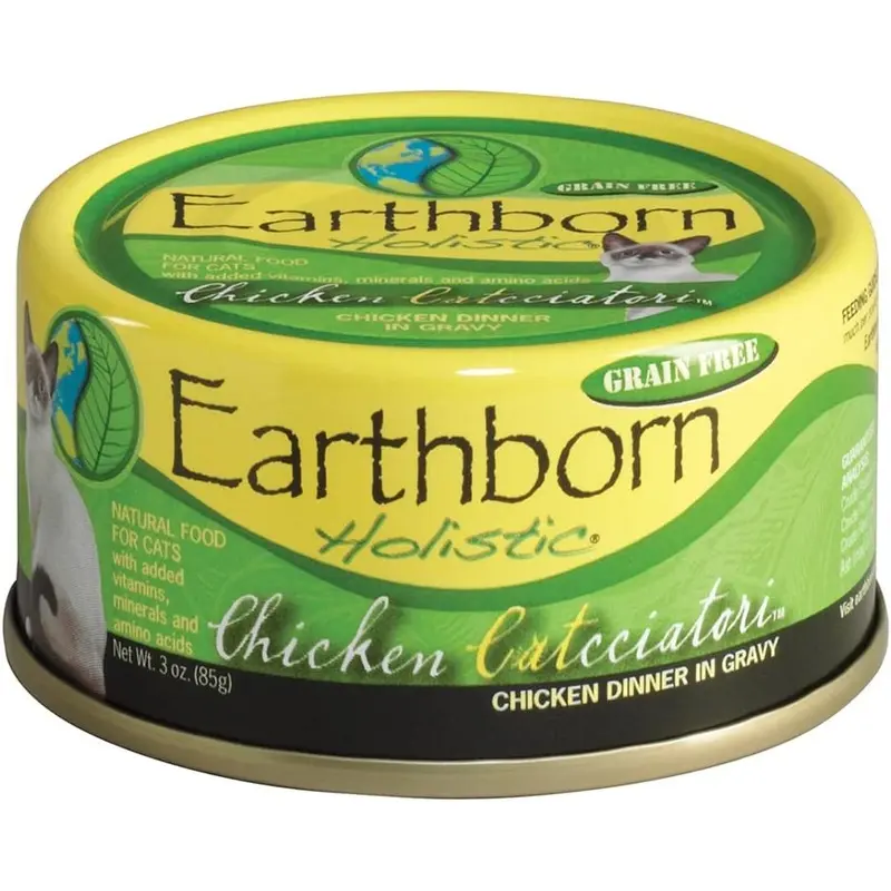 Earthborn Holistic Chicken Catcciatori Grain Free Canned Cat Food 3-oz, case of 24