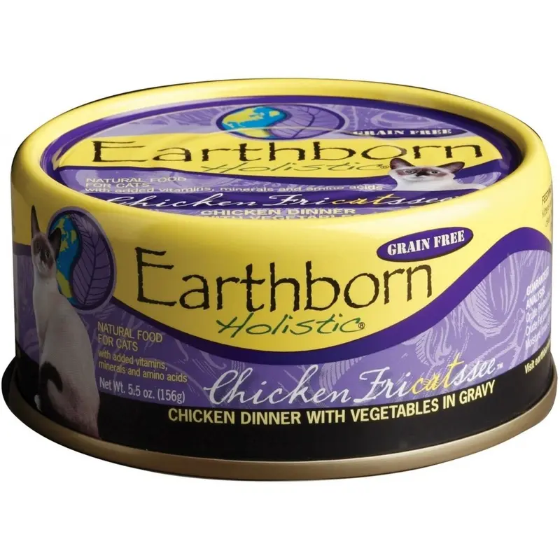 Earthborn Holistic Grain Free Chicken Fricatssee Canned Cat Food 5.5 Oz Case Of 24