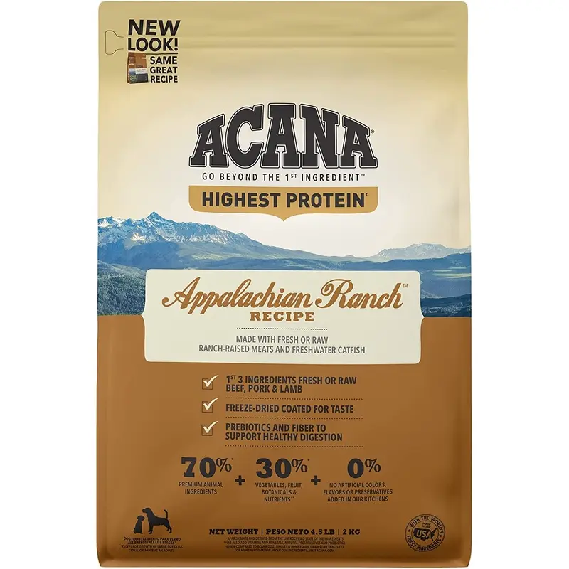 ACANA Highest Protein, Appalachian Ranch, Grain Free Dry Dog Food, 4.5lb