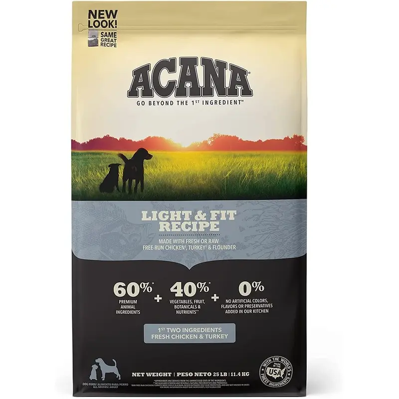 Acana Grain Free Adult Dog Food, Light & Fit to support Healthy Weight, 25lb
