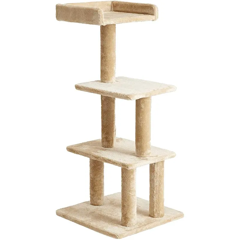 Two by Two Sycamore 44.1-inch Cat Tree, Cat Tower, Scratch Pad & Playground, Beige