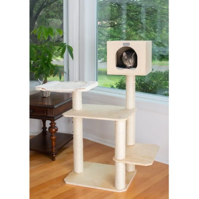 Armarkat Model Premium Scotch Pine, Solid Wood,real wood Cat Tree, 50 Tall S5103