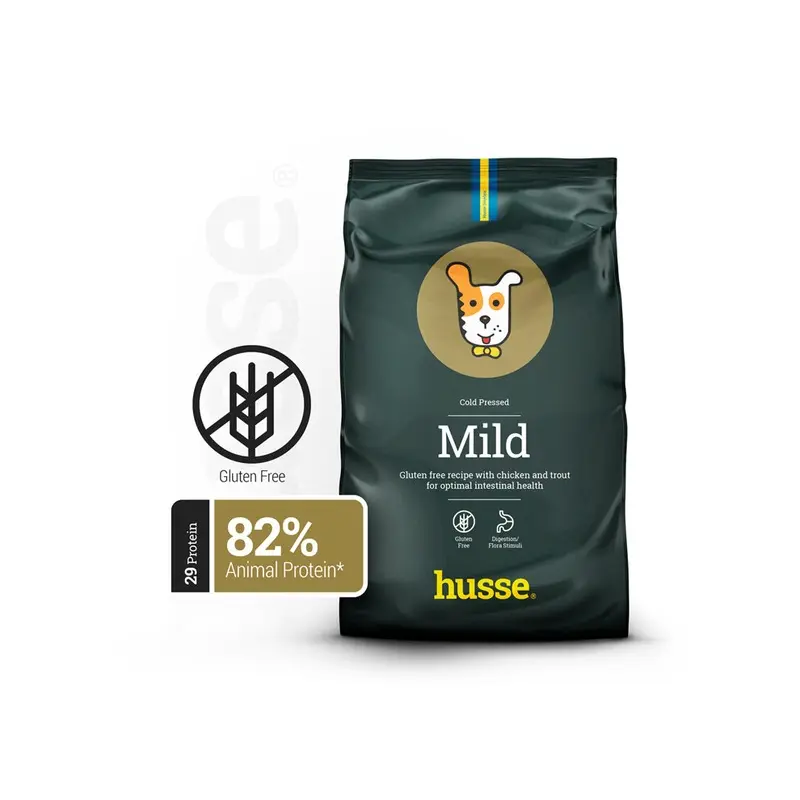Husse Natural Complete Dry Dog Food Cold Pressed Chicken & Trout Gluten-Free Hypoallergenic - Mild 12Kg
