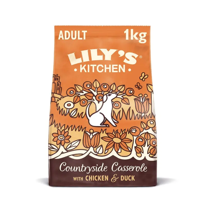 Lilys Kitchen Grain Chicken & Duck Countryside Casserole Natural Free Complete Adult Dry Dog Food 1 Kg 1Kg