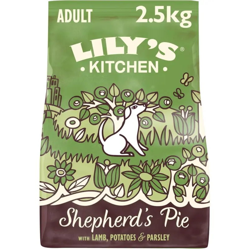 Lilys Kitchen Made With Natural Ingredients Adult Dry Dog Food Shepherds Pie Balanced Recipe Bag 2Kg