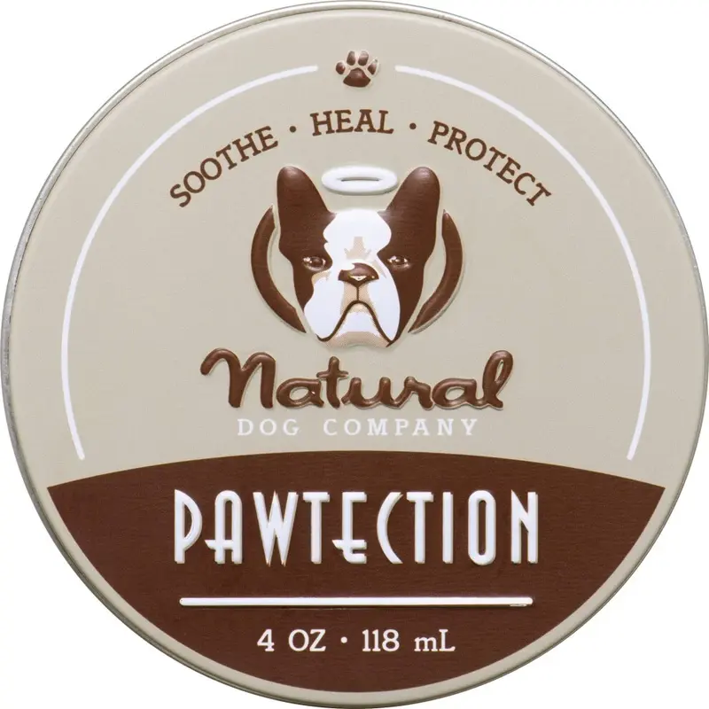 Natural Dog Company Pawtection Dog Paw Balm Tin Protects Paws From Hot Surfaces Sand Salt & Snow Organic All Natural Ingredients (4 Oz Tin) 4Oz