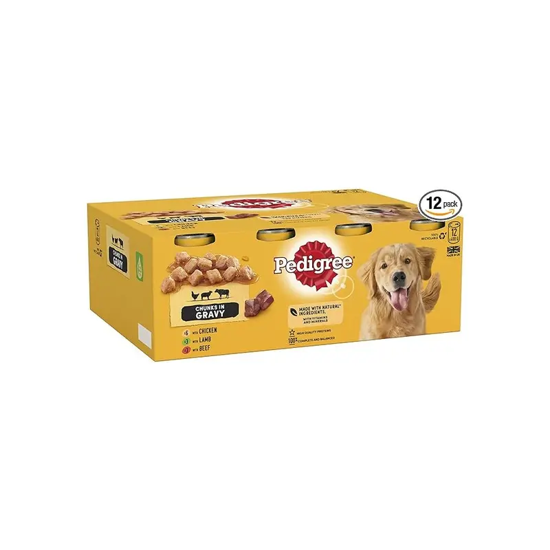New Pedigree Adult - Wet - For Adult Dogs - Can Mixed Selection In Gravy - X 400 G Dog Food Size 12