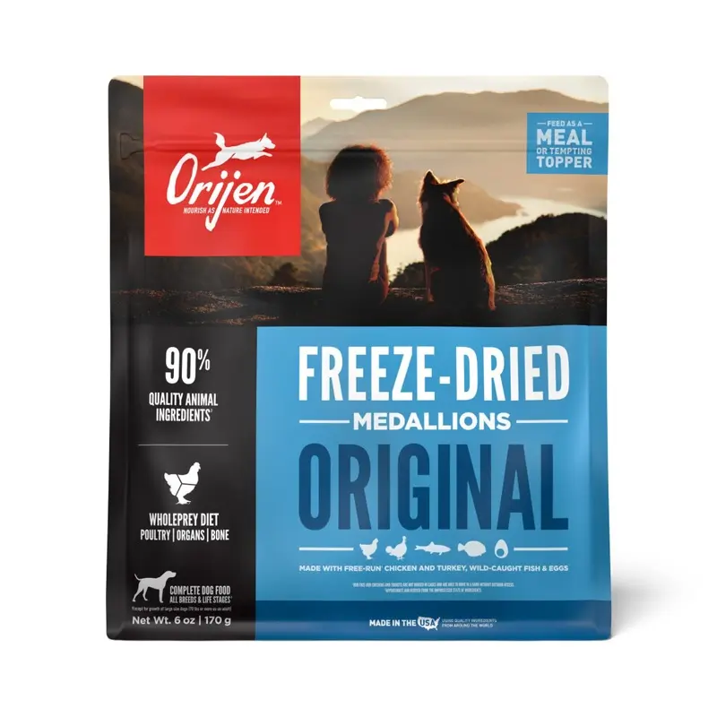 Orijen Grain Orijena Freeze Dried Dog Food Topper Free High Protein Premium Raw Poultry Original Recipe 6Oz